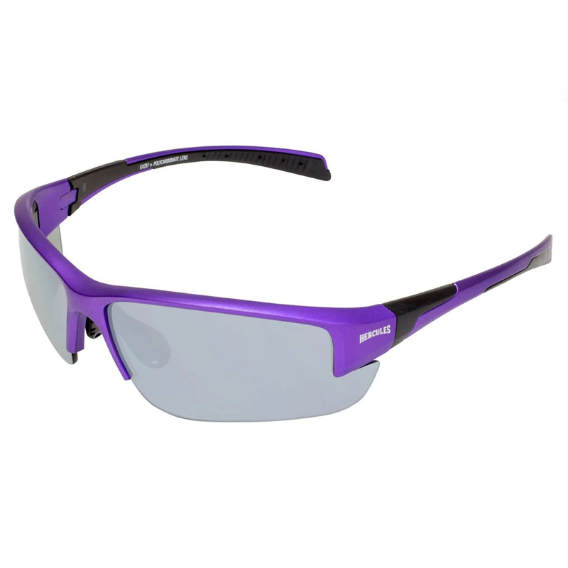 Hercules 7 Purple Metallic Frame Flash Mirror Safety Lenses